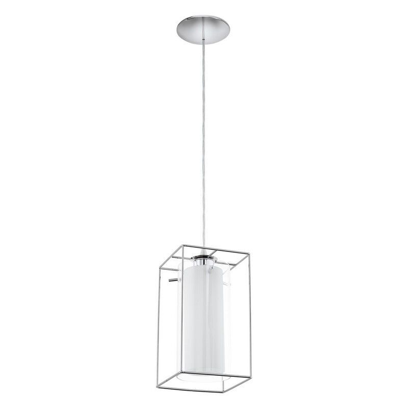 Szklana industrialna lampa wisząca chromowana, Aprica