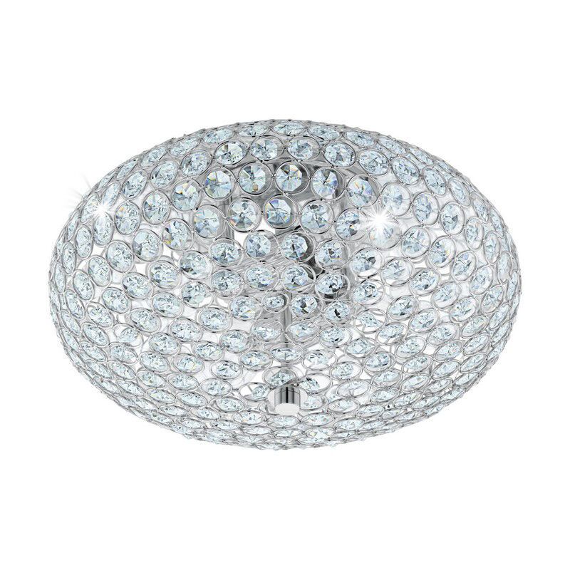 Szklana retro lampa sufitowa chromowana, Annamarie