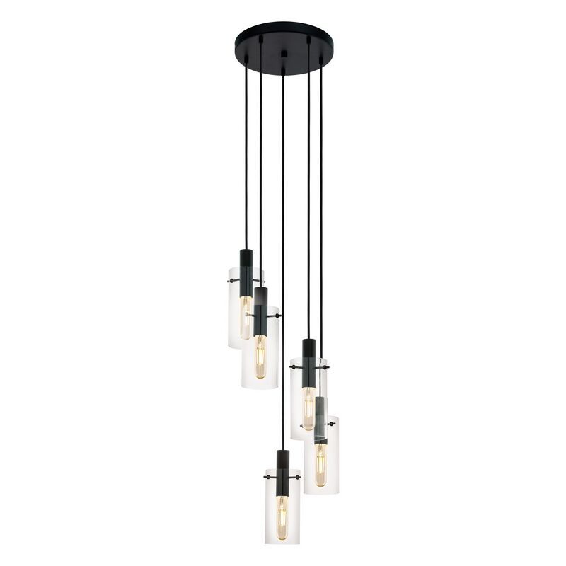 Szklana nowoczesna lampa wisząca czarna, Jovanni Szklana nowoczesna lampa wisząca czarna, Jovanni