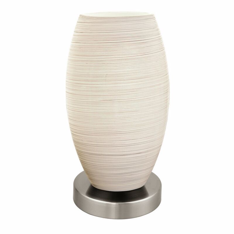 Stalowa design lampa stołowa niklowa, Angelino, z przełącznik