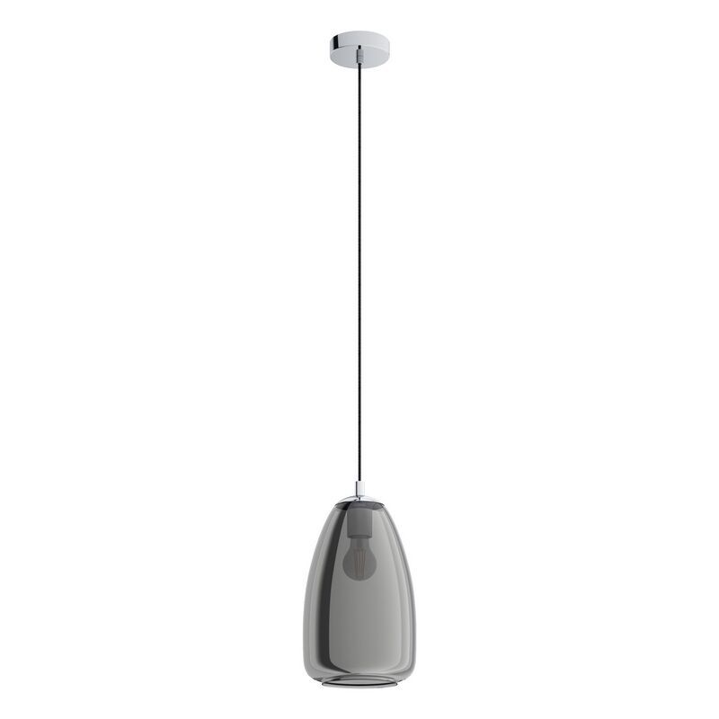 Szklana design lampa wisząca chromowana, Fredericus Szklana design lampa wisząca chromowana, Fredericus