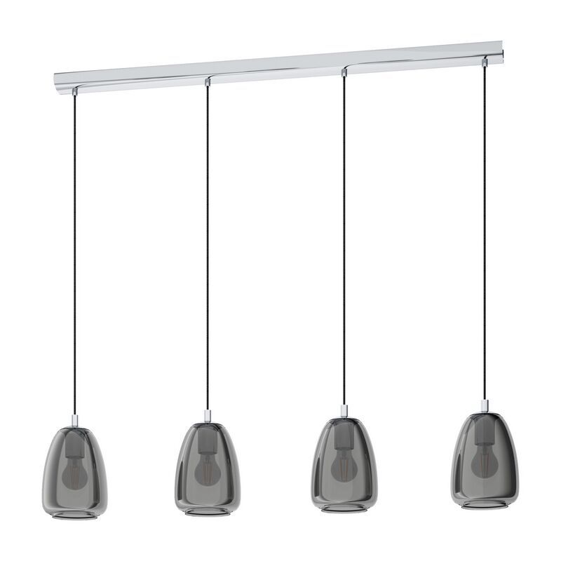 Szklana design lampa wisząca chromowana, Fredericus Szklana design lampa wisząca chromowana, Fredericus