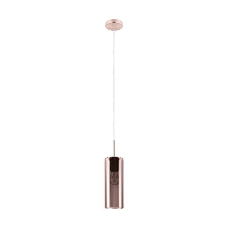 Szklana design lampa wisząca miedziana, Tino