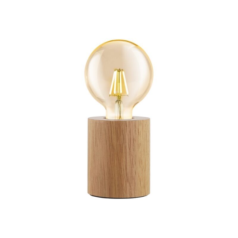 Drewniana lampa stołowa brązowa, Yannic, z przełącznik Drewniana lampa stołowa brązowa, Yannic, z przełącznik