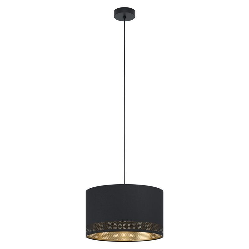 Tkanina nowoczesna lampa wisząca czarna, Niko