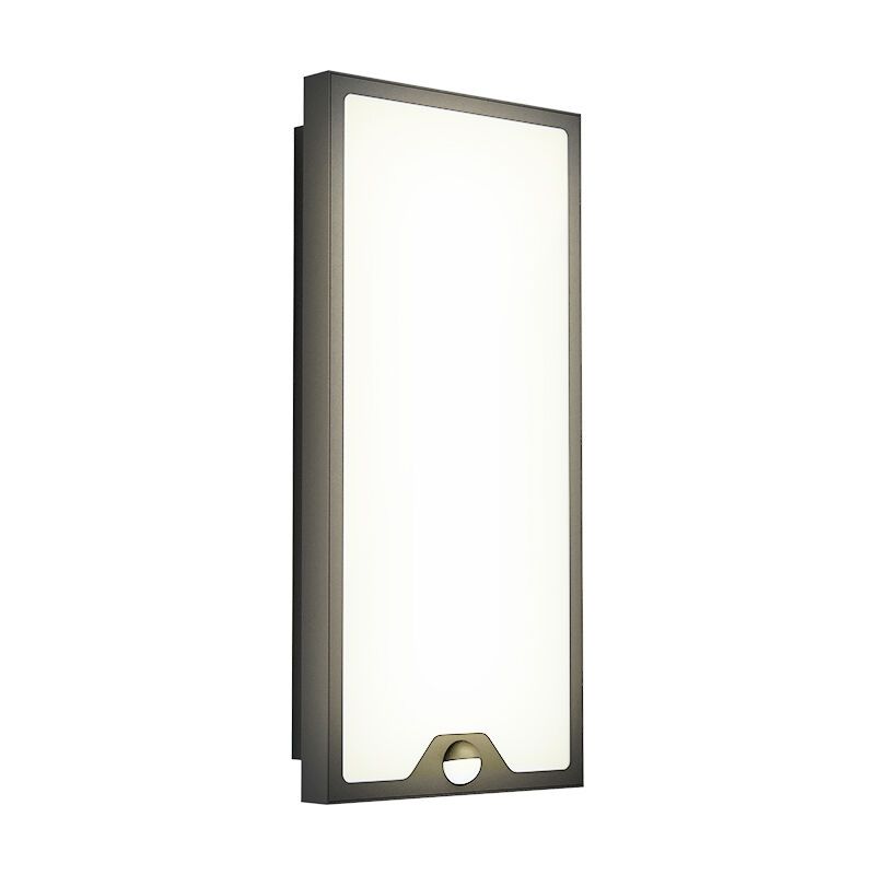 Stalowy nowoczesny kinkiet zewnętrzny z czujnikiem ruchu czarny, Lydian, 16W, 3000K LED, IP44 Stalowy nowoczesny kinkiet zewnętrzny z czujnikiem ruchu czarny, Lydian, 16W, 3000K LED, IP44