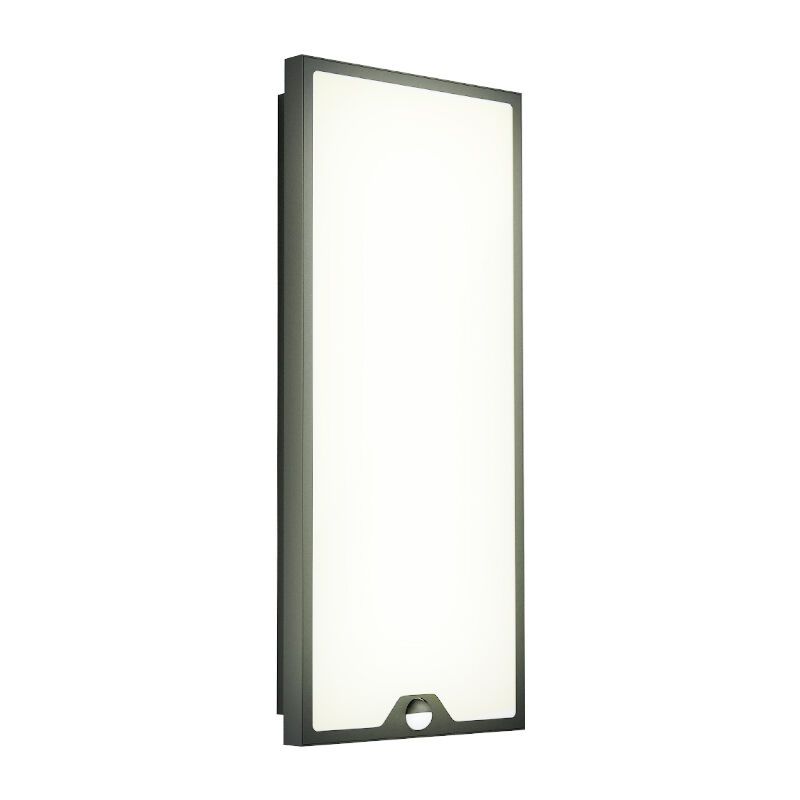 Stalowy nowoczesny kinkiet zewnętrzny z czujnikiem ruchu czarny, Lydian, 18,5W, 3000K LED, IP44