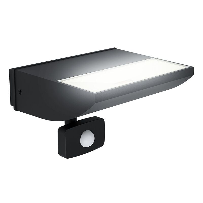 Aluminiowy nowoczesny kinkiet zewnętrzny z czujnikiem ruchu czarny, Samuel, 10,5W, 3000K LED, IP44 Aluminiowy nowoczesny kinkiet zewnętrzny z czujnikiem ruchu czarny, Samuel, 10,5W, 3000K LED, IP44