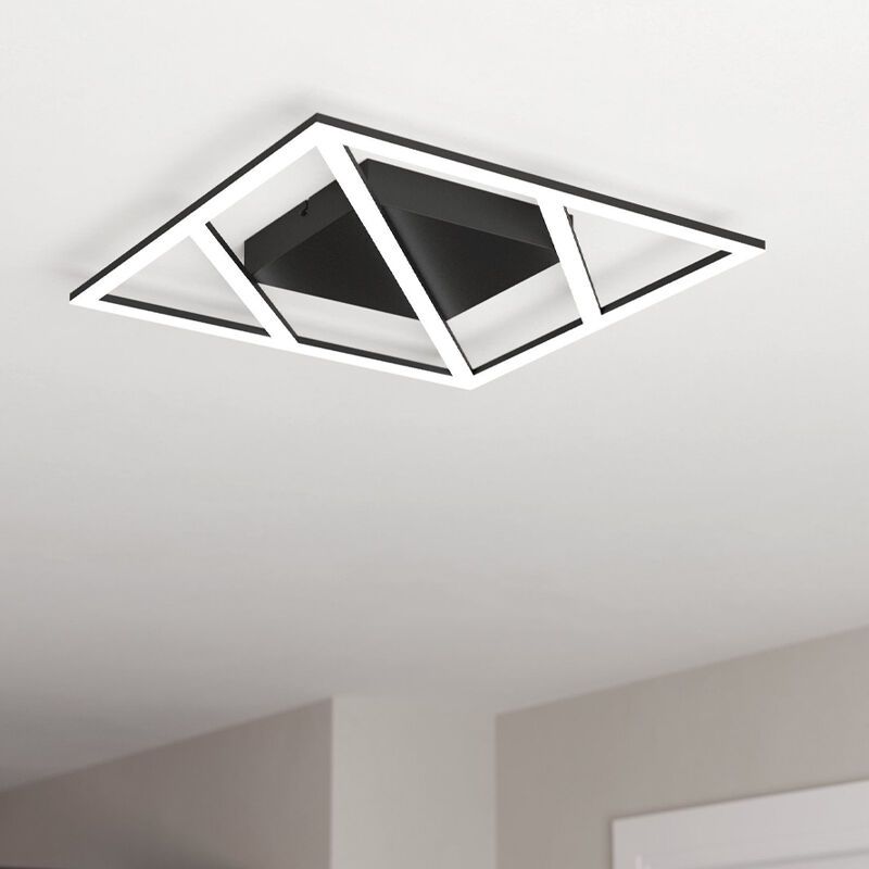 Aluminiowy design plafon sufitowy czarny, Kenley, 21W, regulowana ciepła do zimnej bieli LED, ściemniana w 3 krokach