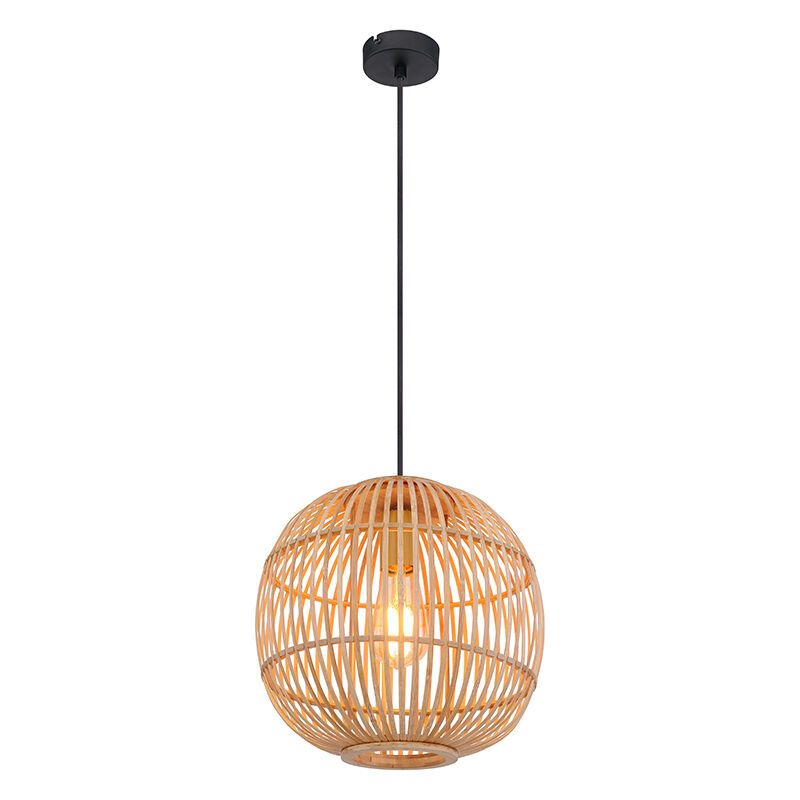 Drewniana lampa wisząca brązowa, Terry