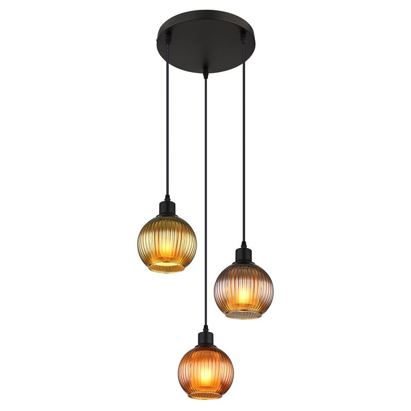 Szklana retro lampa wisząca wielokolorowa, Zoubida