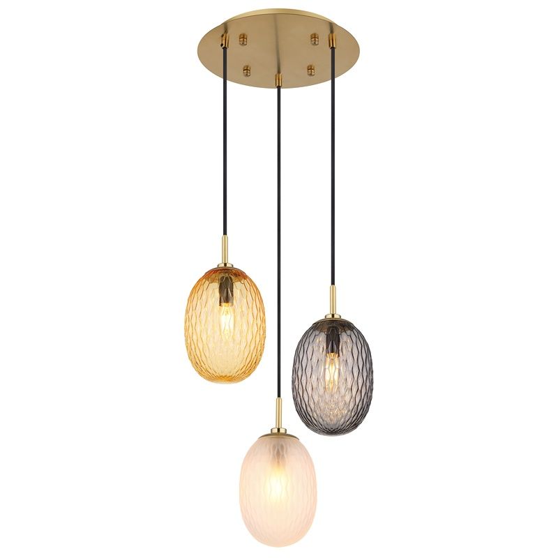 Szklana retro lampa wisząca wielokolorowa, Dilata Szklana retro lampa wisząca wielokolorowa, Dilata