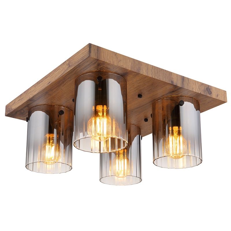 Drewniana lampa sufitowa industrialna, Umberto Drewniana lampa sufitowa industrialna, Umberto