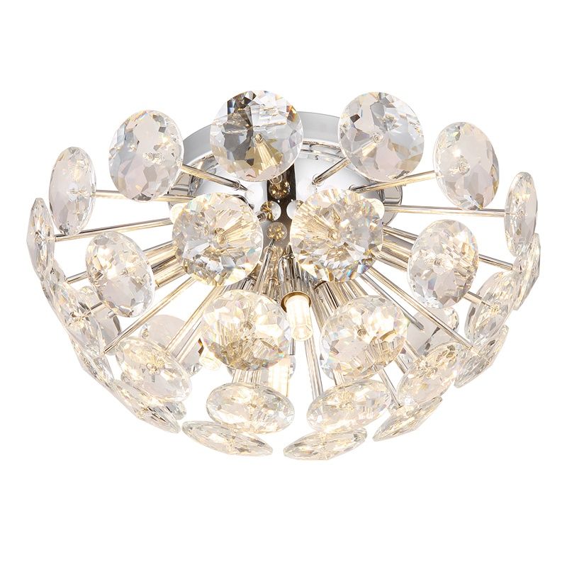 Kryształowa design lampa sufitowa chromowana, Viresh