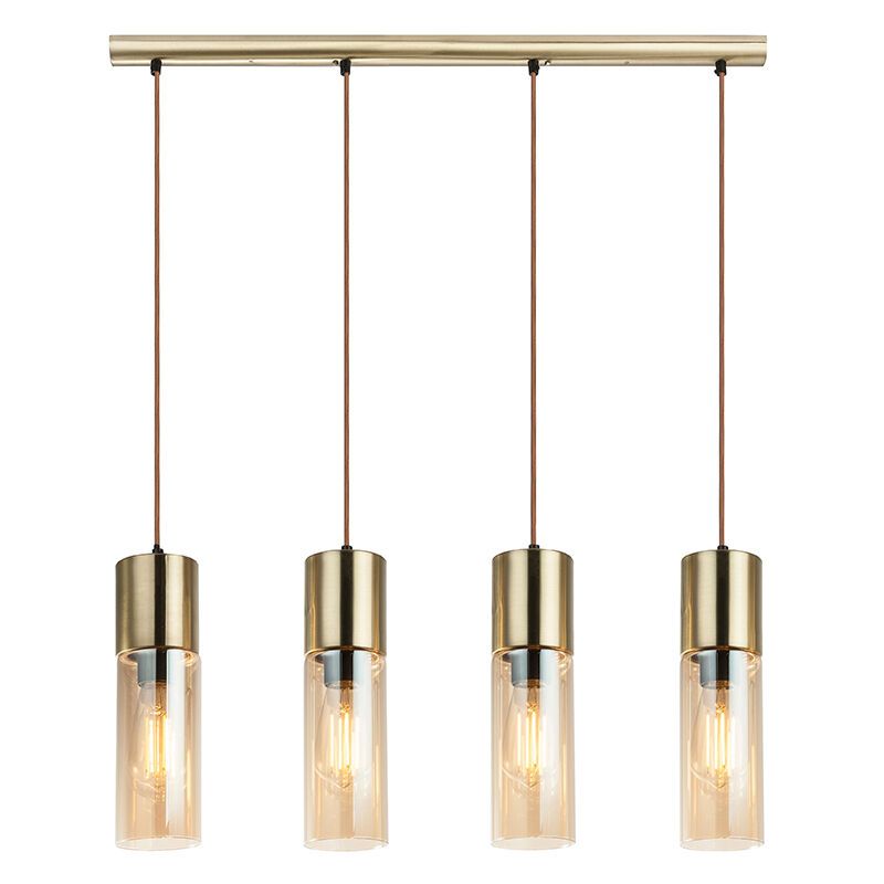 Szklana design lampa wisząca bursztynowa, Xena Szklana design lampa wisząca bursztynowa, Xena