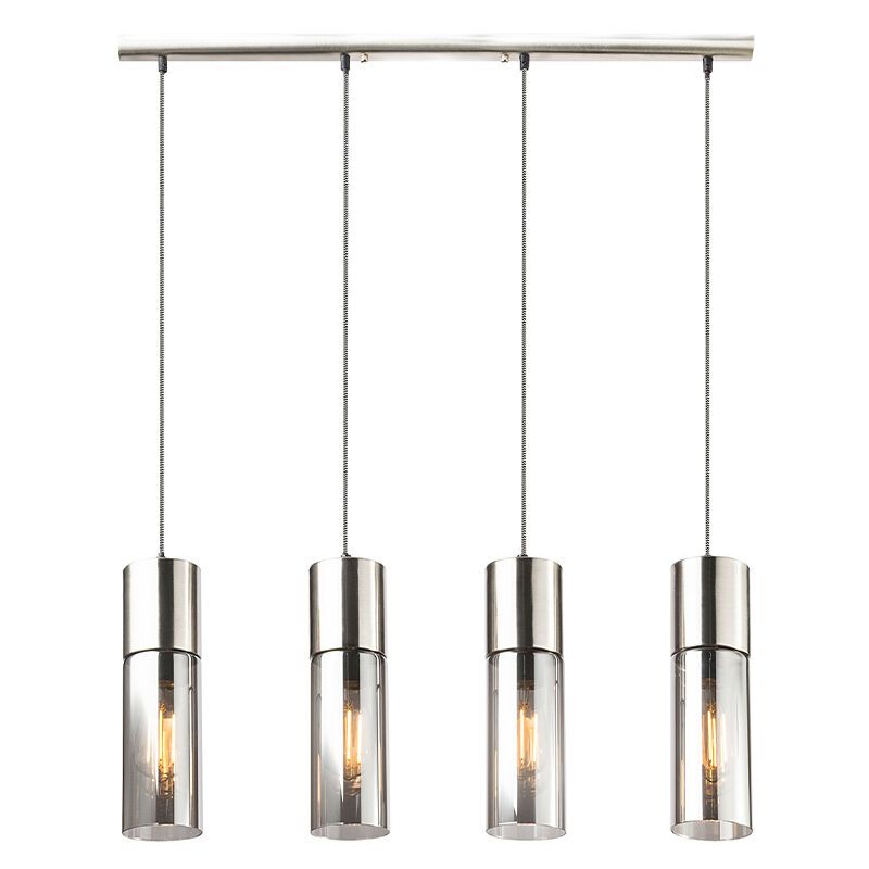 Szklana design lampa wisząca niklowa, Xena Szklana design lampa wisząca niklowa, Xena