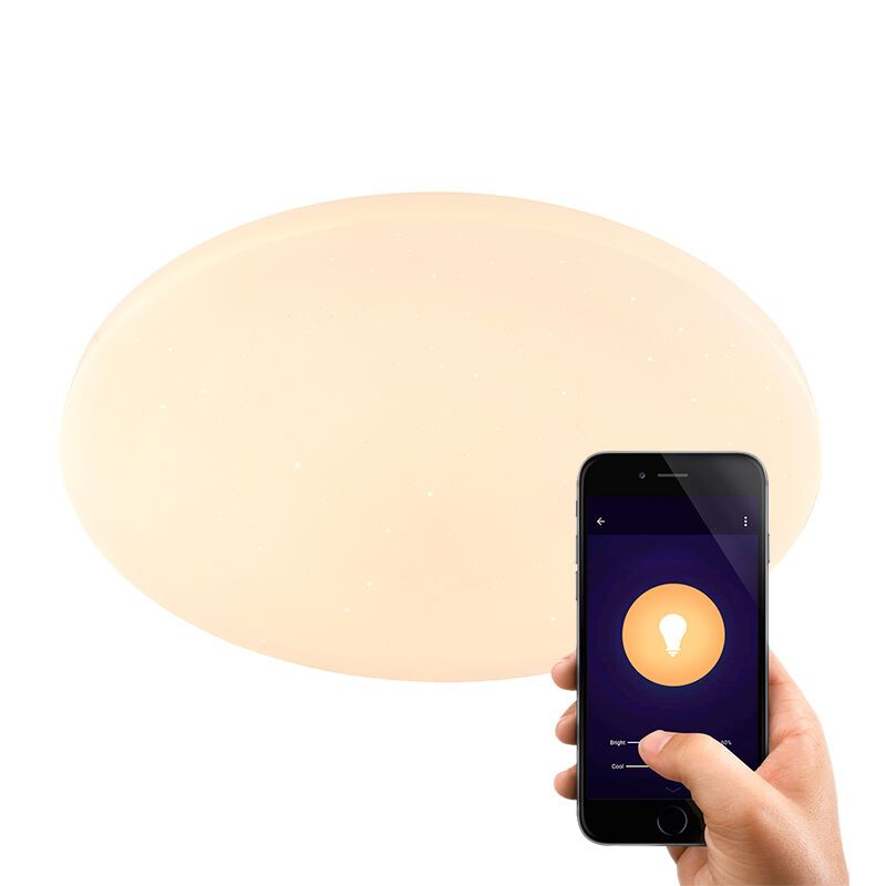 Metalowa nowoczesna inteligentna lampa sufitowa biała, Helena, 30W, regulowana ciepła do zimnej bieli LED Metalowa nowoczesna inteligentna lampa sufitowa biała, Helena, 30W, regulowana ciepła do zimnej bieli LED