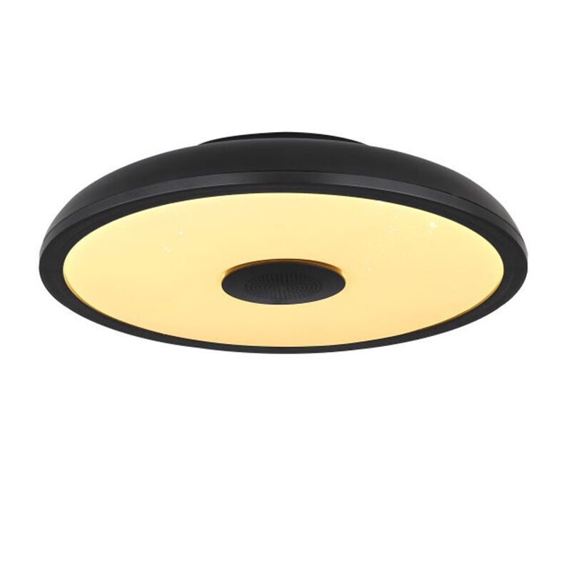 Plastikowy nowoczesny plafon sufitowy czarny, Musica, 18W, regulowany kolor LED, IP44, z pilot Plastikowy nowoczesny plafon sufitowy czarny, Musica, 18W, regulowany kolor LED, IP44, z pilot