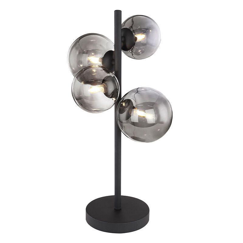 Szklana design lampa stołowa czarna, Melinda, z przełącznik Szklana design lampa stołowa czarna, Melinda, z przełącznik