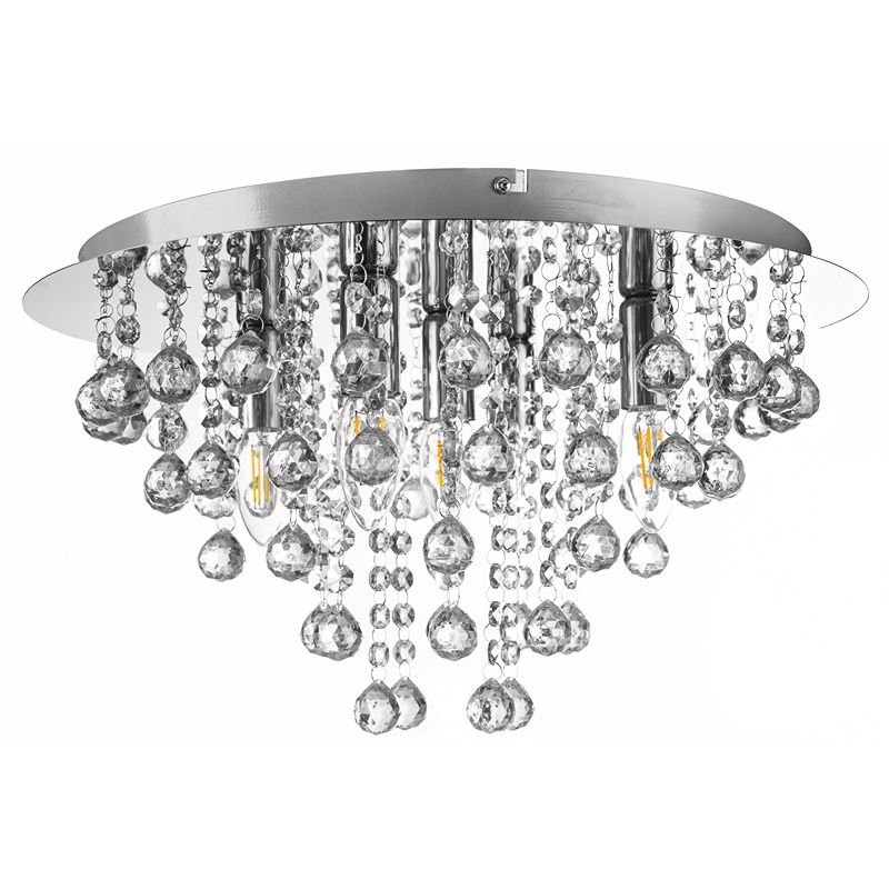 Metalowa design lampa sufitowa chromowana, Luus