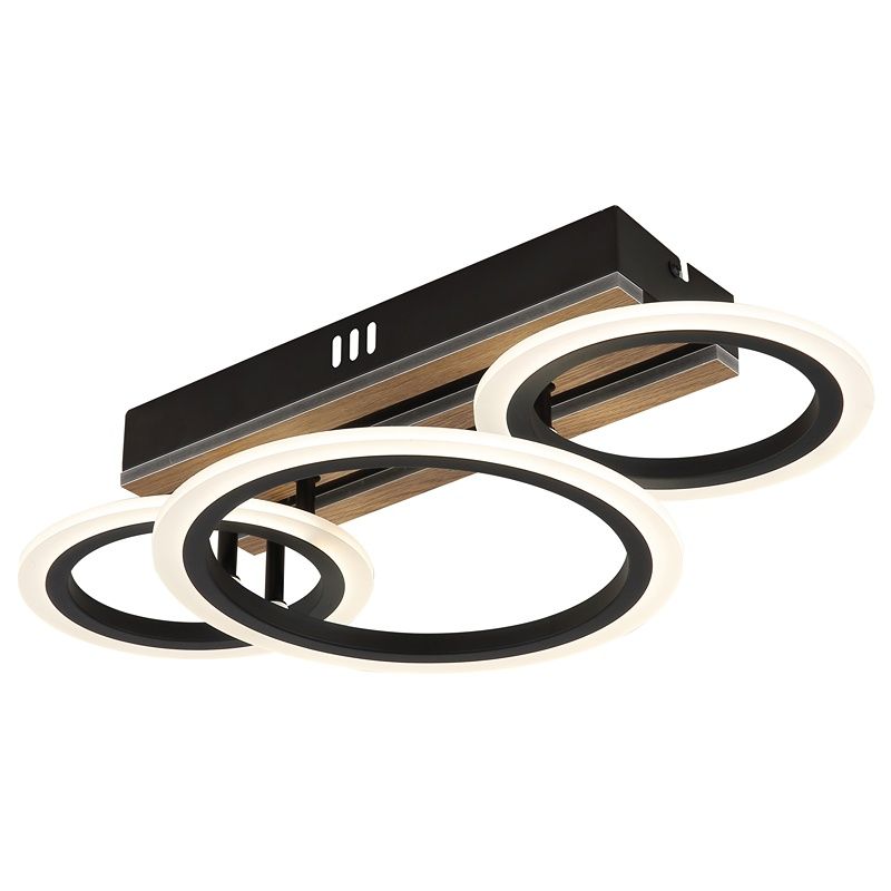 Metalowa design lampa sufitowa czarna, Benedicte, 21W, white switch LED