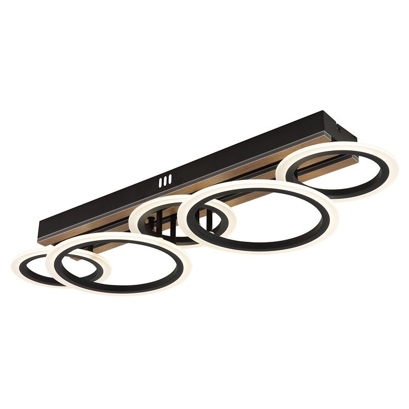 Metalowa design lampa sufitowa czarna, Benedicte, 34W, white switch LED