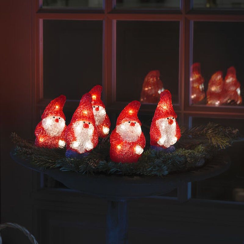 Akrylowa Boże Narodzenie 3d świąteczna figura czerwona, Kerstmannen, 2W, 4000K LED, IP44