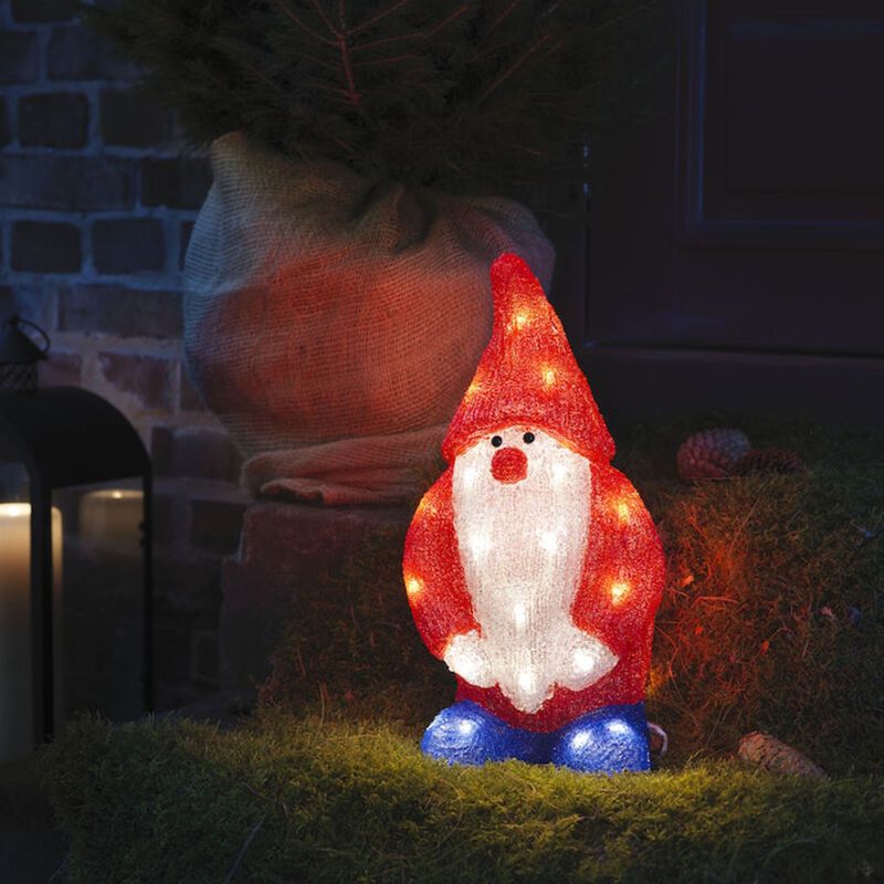 Akrylowa Boże Narodzenie 3d świąteczna figura czerwona, Kerstman, 2W, 4000K LED, IP44 Akrylowa Boże Narodzenie 3d świąteczna figura czerwona, Kerstman, 2W, 4000K LED, IP44