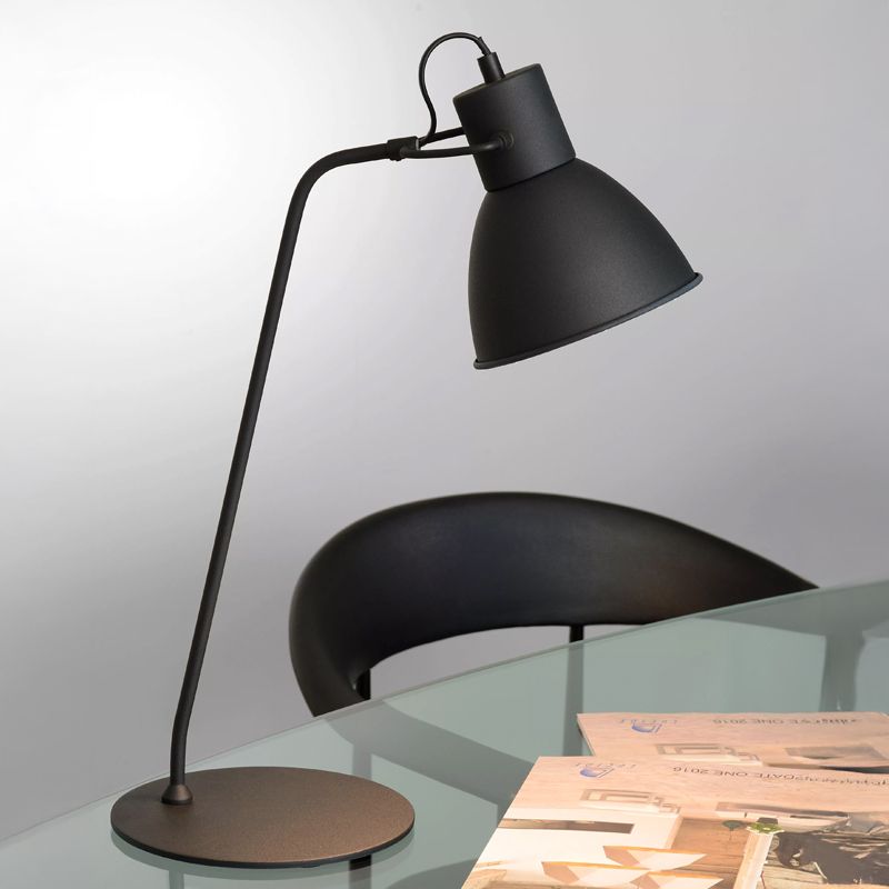 Czarna lampa biurkowa nowoczesna, Shadi, z przełącznik