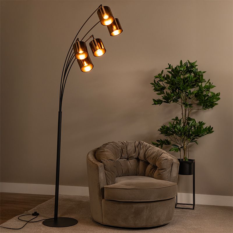 Rdzawa lampa stojąca nowoczesna, Rankos, z przełącznik