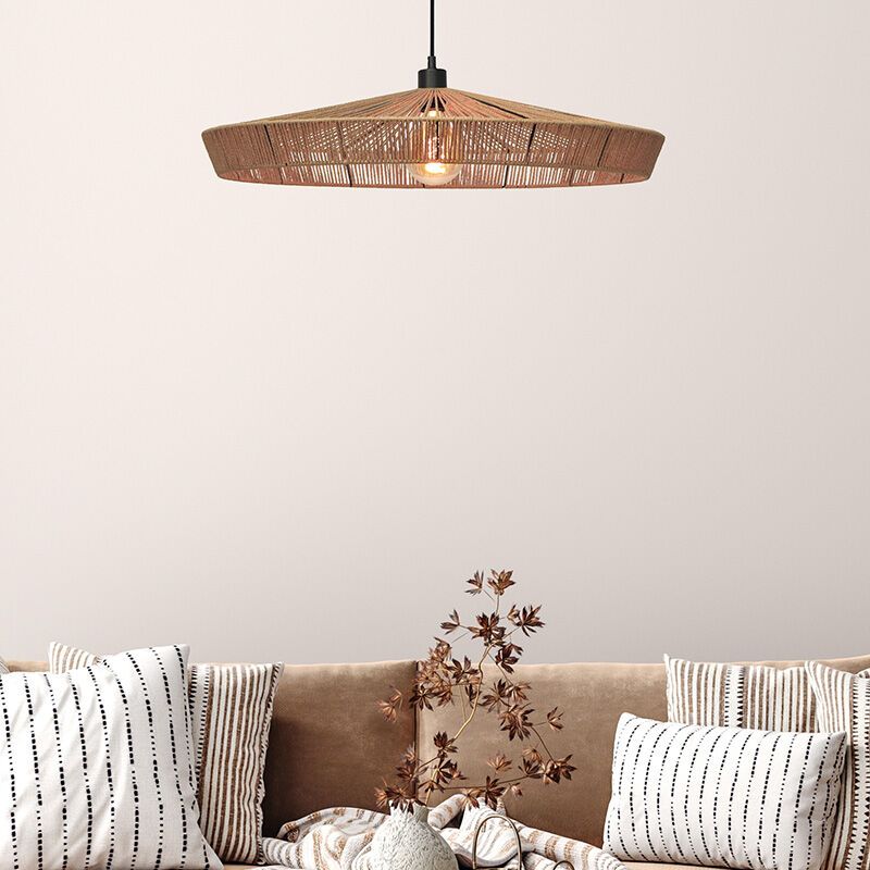 Rattanowa lampa wisząca nad stół do jadalni drewniana, Yunkai