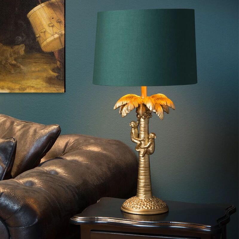 Złota lampa stołowa retro, Extravaganza Coconut, z przełącznik