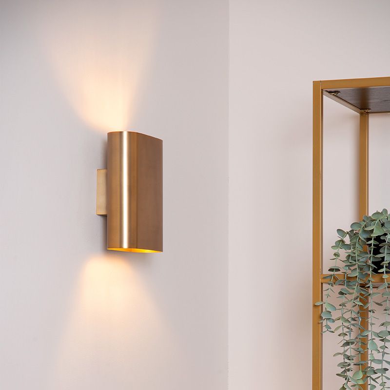 Mosiądz kinkiet up down nowoczesny, Ovalis