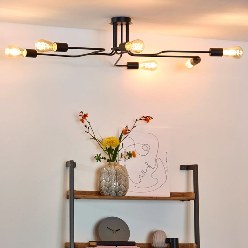 Czarny plafon sufitowy klasyczny, Lester