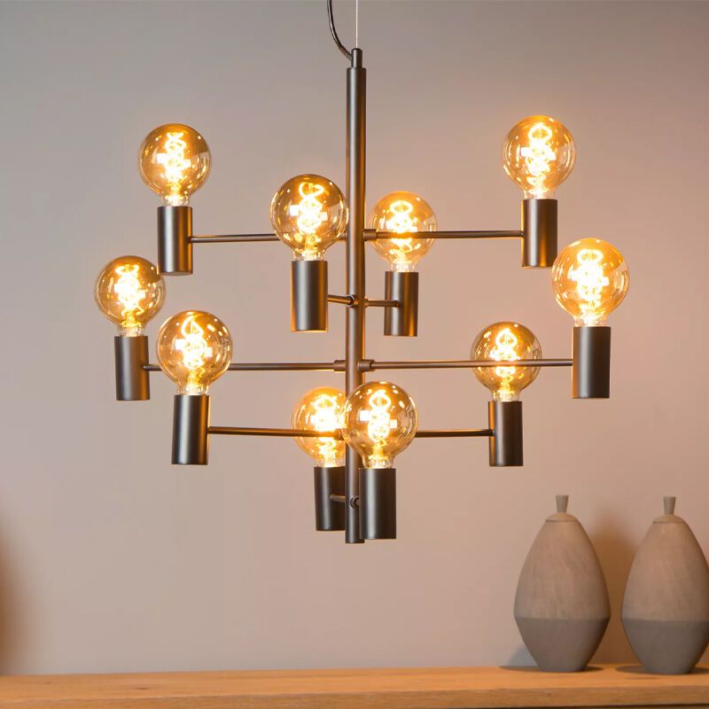 Czarna lampa wisząca nowoczesna, Leanne