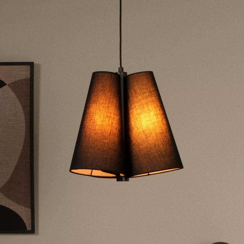 Czarna lampa wisząca tkanina, Gregory Czarna lampa wisząca tkanina, Gregory