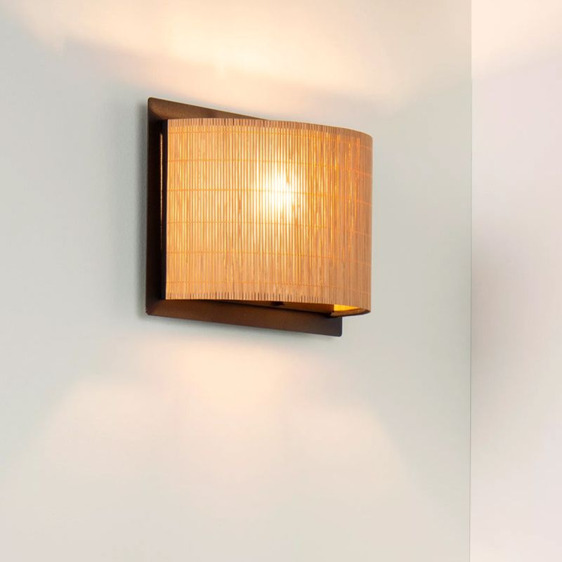 Rattanowy kinkiet brązowy, Magius Rattanowy kinkiet brązowy, Magius