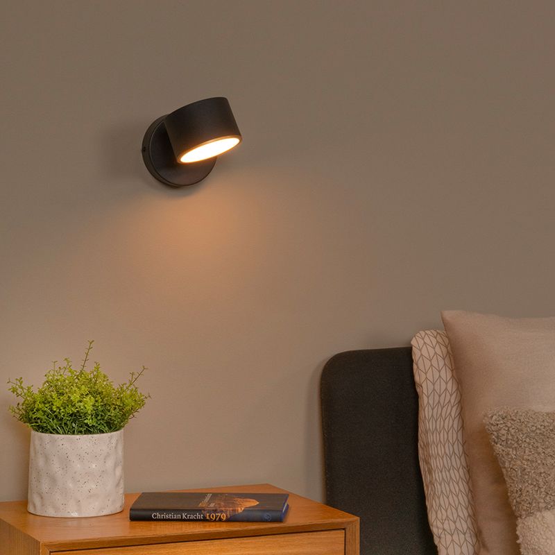 Czarny kinkiet nowoczesny, Gian, 9W, 2700K LED