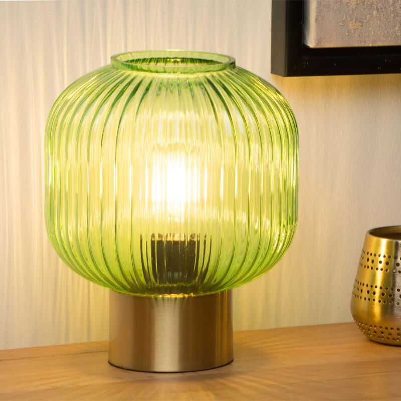 Złota lampa stołowa retro, Maloto, z przełącznik