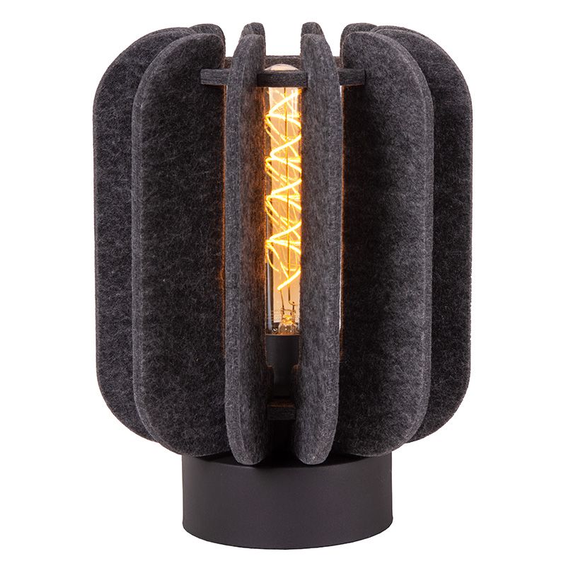 Szara lampa stołowa nowoczesna, Rafal, z przełącznik