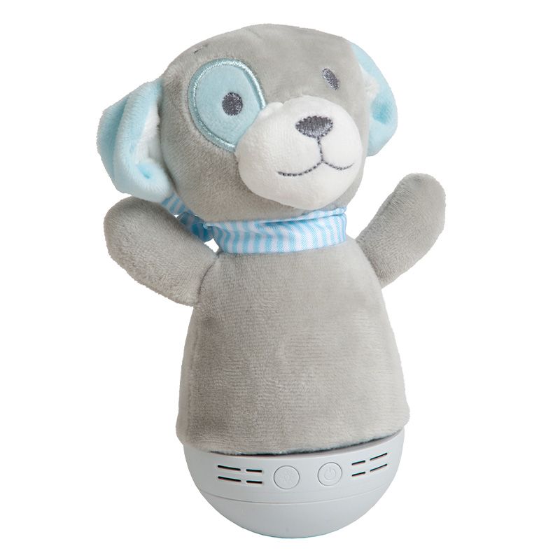 Szara lampa stołowa dla dzieci nowoczesna, Dolly, 3W, RGB LED, z przełącznik