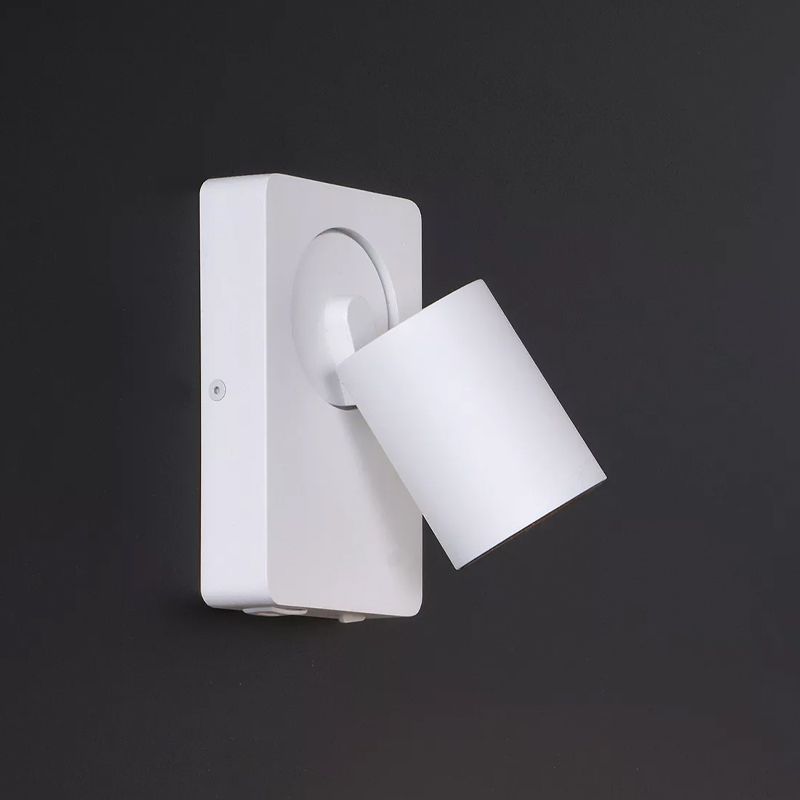 Biały reflektor ścienny nowoczesny, Nigel, z przełącznik