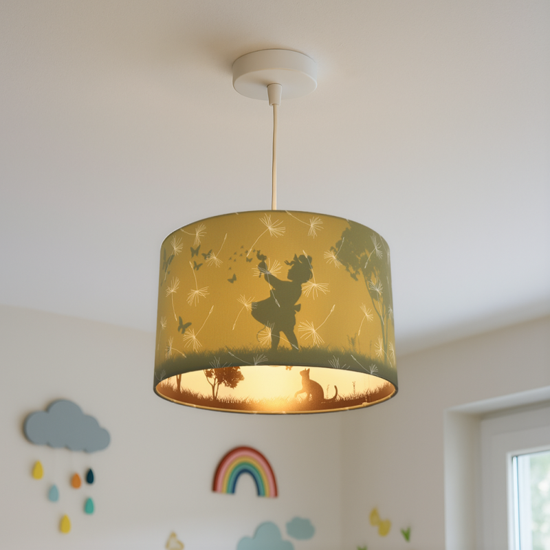 Tkanina lampa wisząca dla dzieci zielona, Butterfly Tkanina lampa wisząca dla dzieci zielona, Butterfly