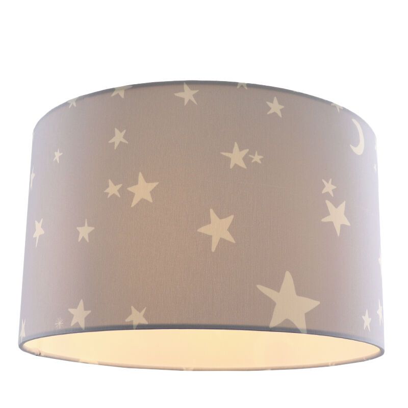 Tkanina lampa sufitowa dla dzieci szara, Stars Tkanina lampa sufitowa dla dzieci szara, Stars