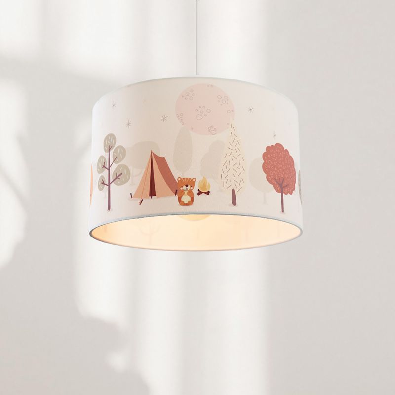 Tkanina lampa wisząca dla dzieci biała, Forest life Tkanina lampa wisząca dla dzieci biała, Forest life