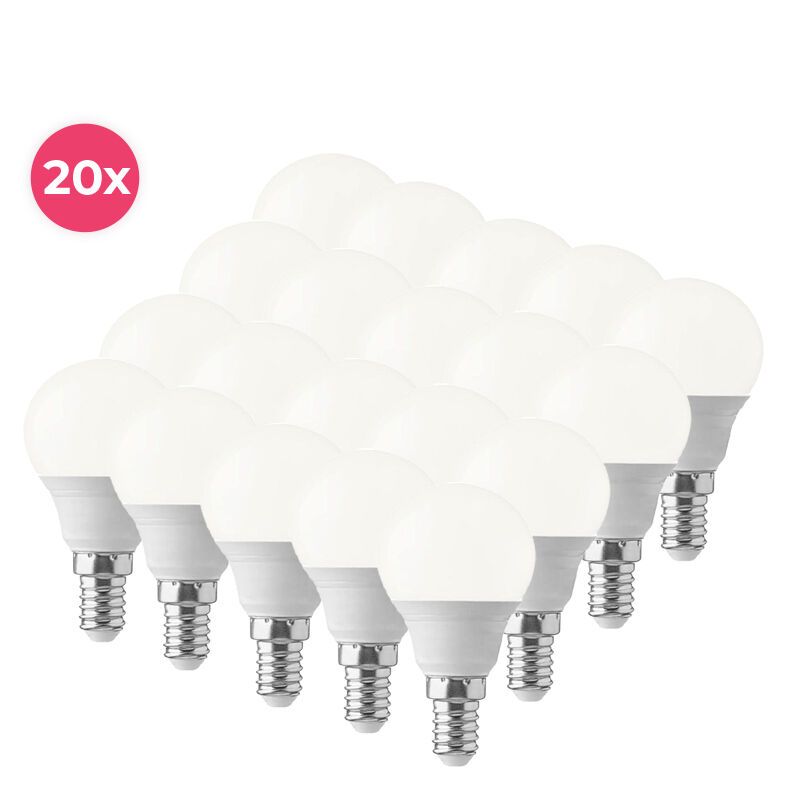 20-pak Lasco E14 LED kula biała ciepła, 5,5w