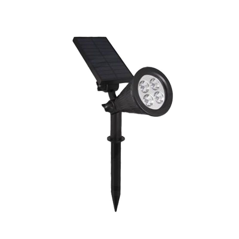 Czarna solarna lampa dogruntowa, Oualid, 2W, 5500K LED, IP65 Czarna solarna lampa dogruntowa, Oualid, 2W, 5500K LED, IP65