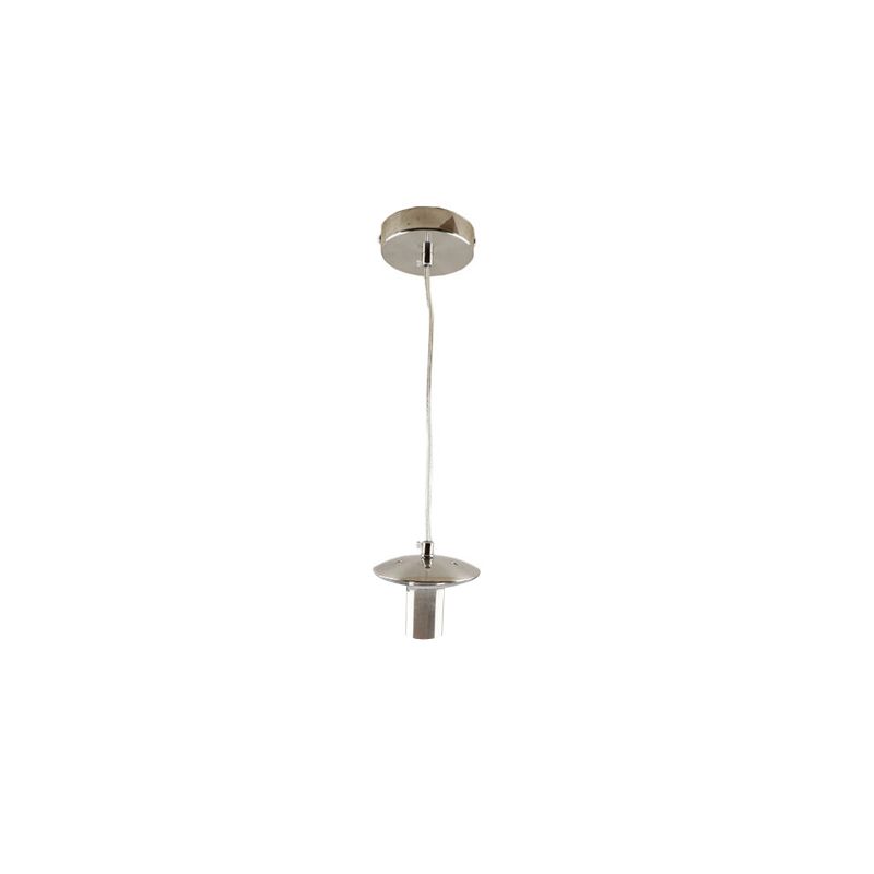 Metalowa lampa wisząca bez abażur niklowa, Minne