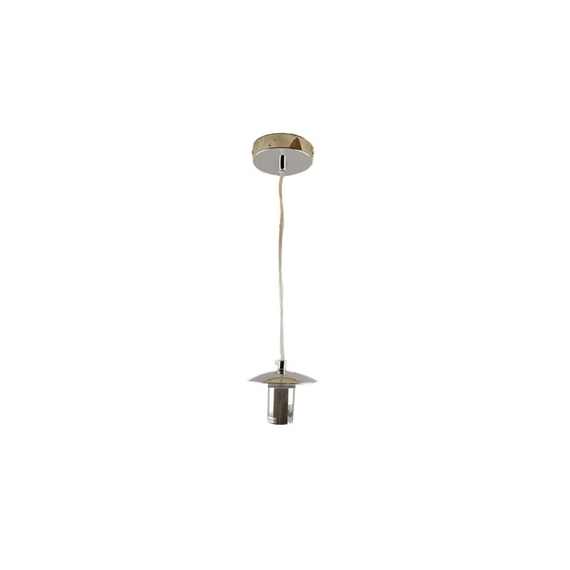Metalowa lampa wisząca bez abażur chromowana, Minne Metalowa lampa wisząca bez abażur chromowana, Minne