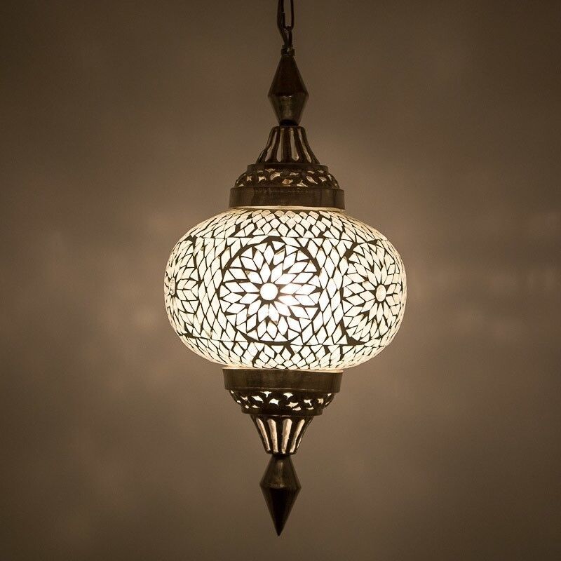 Mozaikowa orientalna lampa wisząca przezroczysta, Aicha Mozaikowa orientalna lampa wisząca przezroczysta, Aicha